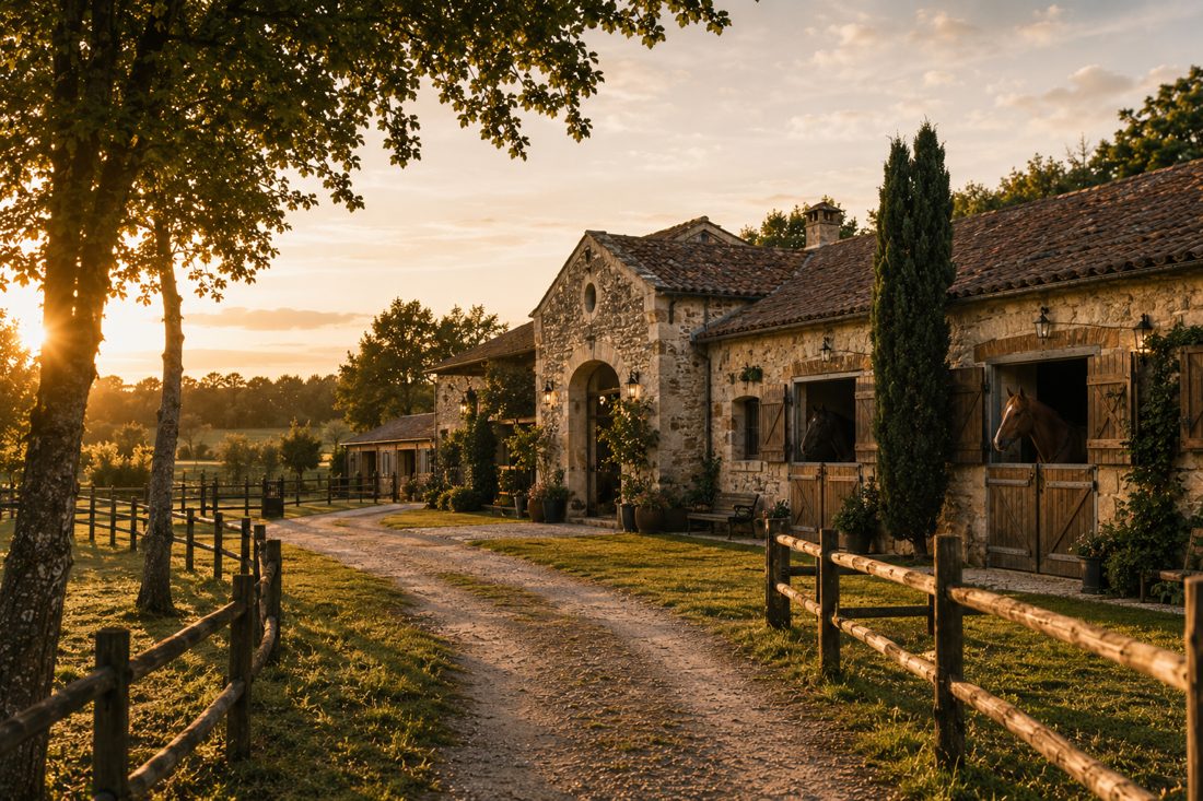 Allée au coucher du soleil