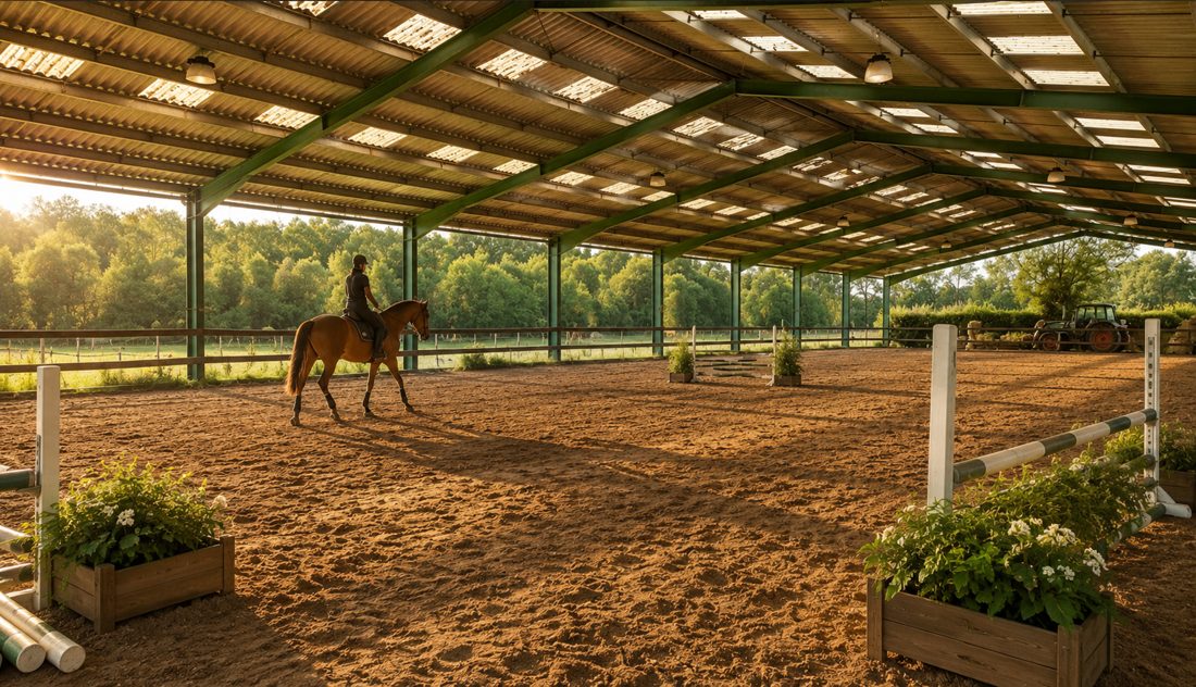 Cours sous le manège couvert